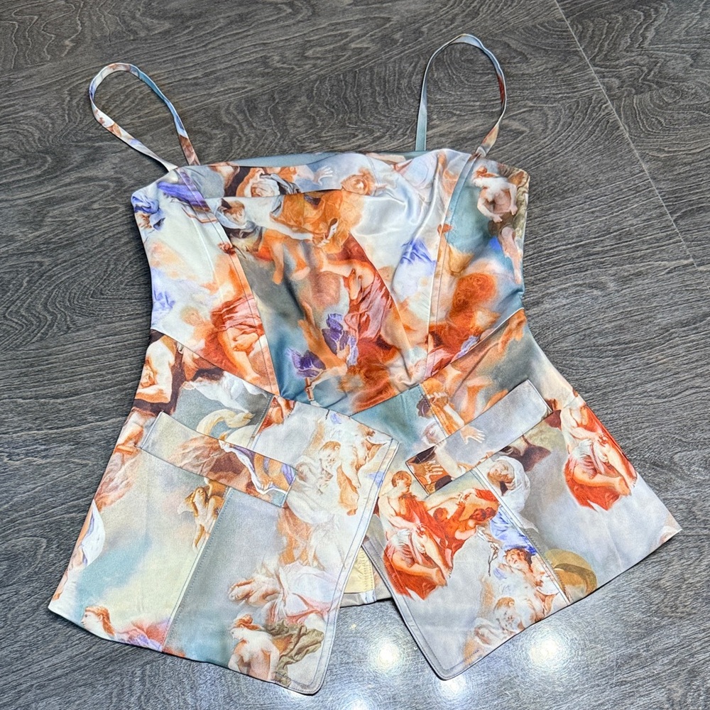 NWOT Designer-inspired Floral Print Corset Top